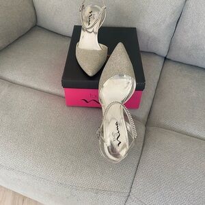 J. Renee Glittering Silver Heels